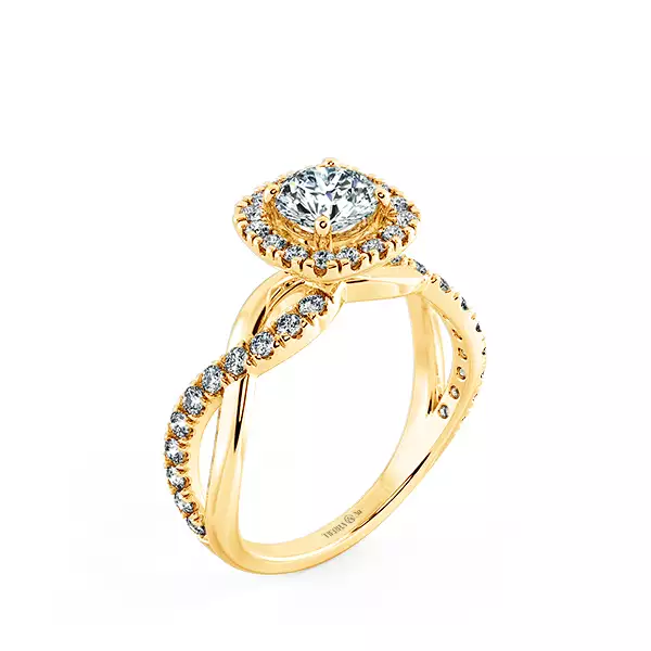 Twiss Halo Cushion Engagement Ring with Eternity Band NCH2405 4